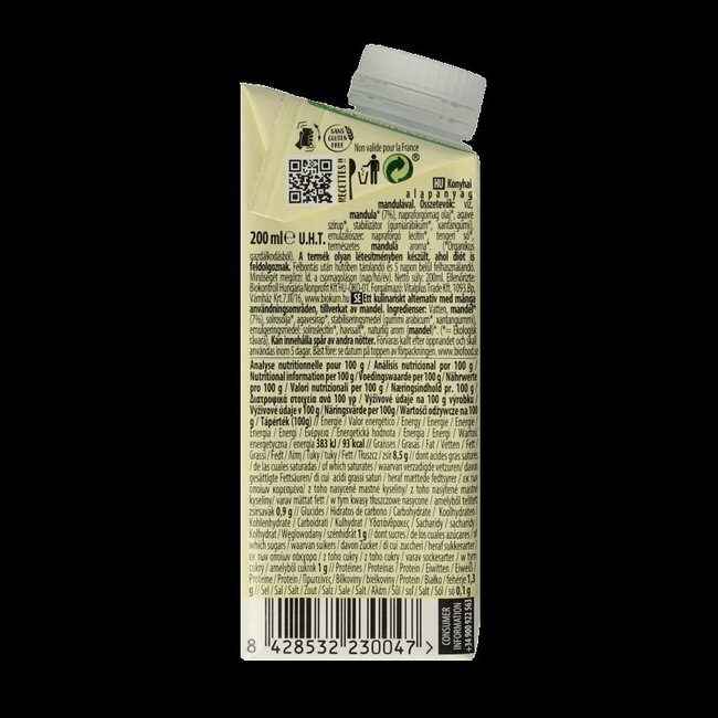 Cuisine amandel bio 200 Milliliter