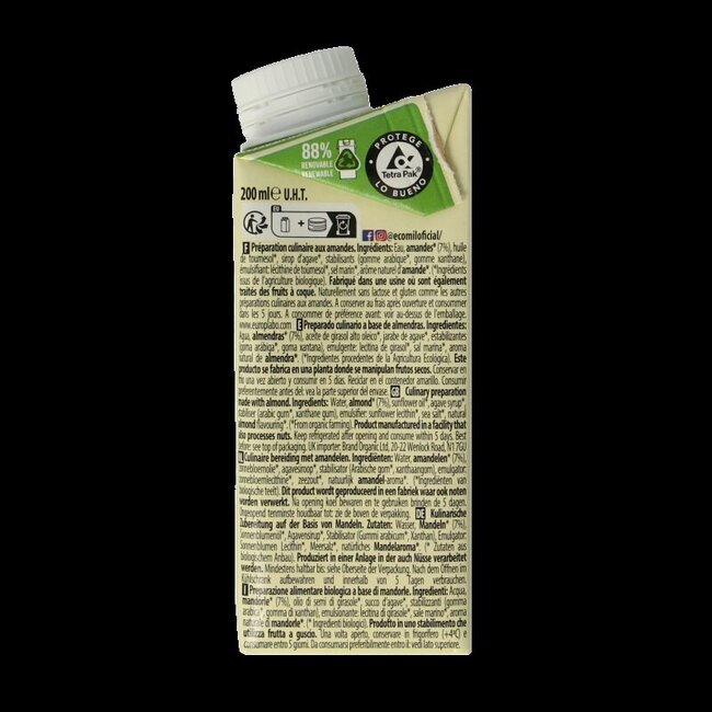 Cuisine amandel bio 200 Milliliter