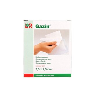 Gazin Compresse de gaze 7,5 x 7,5 stérile 5 x 2 10 pièces