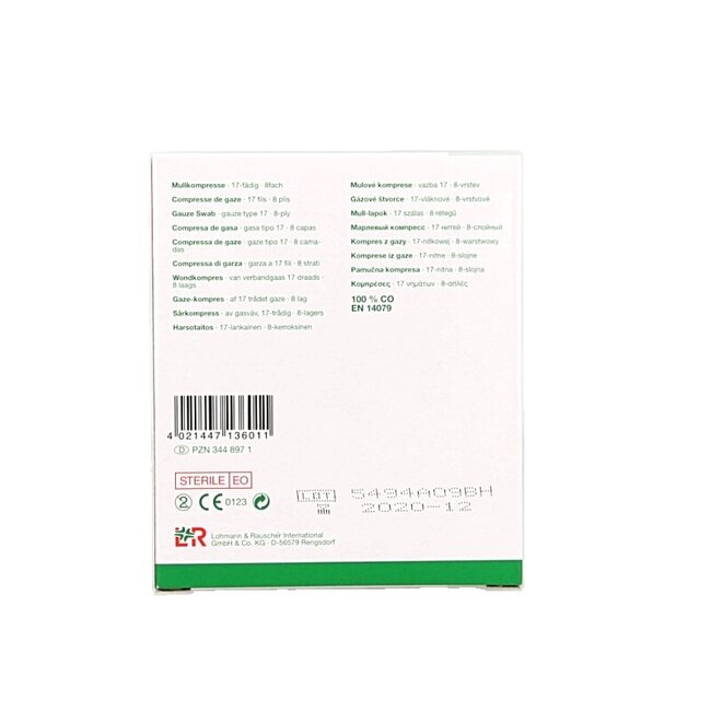 Compresse de gaze 7,5 x 7,5 stérile 5 x 2 10 pièces