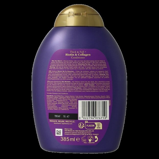 Après-shampooing Thick & Full Biotine & Collagène Bio 385 ml