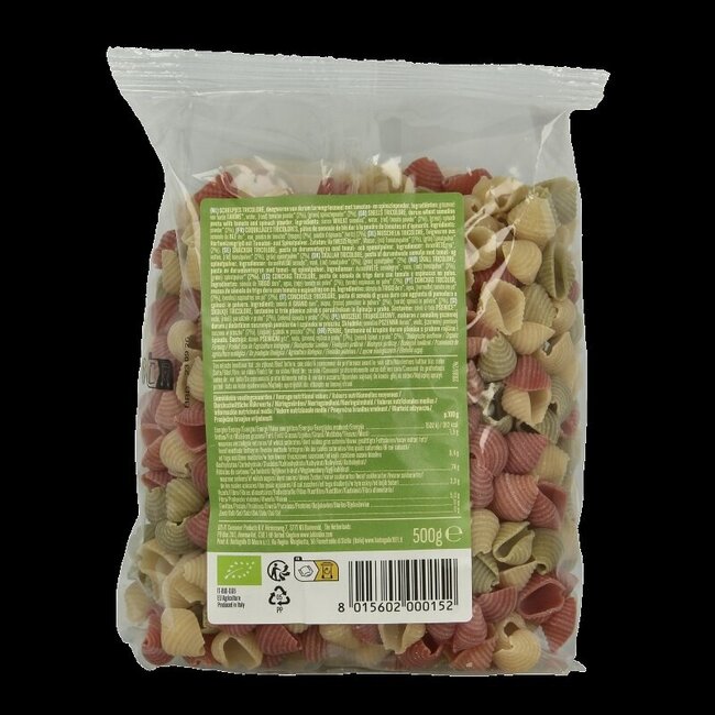 Grandes coquilles tricolores bio 500 g