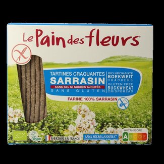 Pain Des Fleurs Boekweit crackers zonder zout en suiker bio 150 Gram