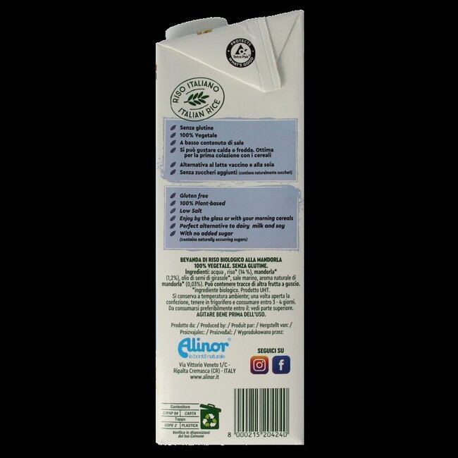 Boisson au riz et à l'amande bio 1 litre