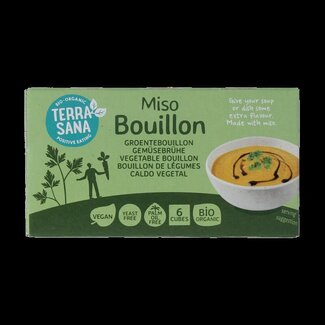 TerraSana Bouillon de légumes miso en cubes sans levure bio 64 Grammes