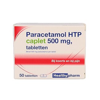 Healthypharm Paracétamol caplet 500 mg, 50 comprimés