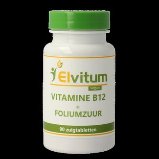 Elvitum Vitamine B12 1000 mcg + Acide Folique 90 Comprimés à sucer