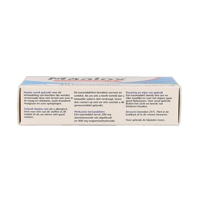 Maalox 200 mg/400 mg, 40 comprimés à croquer