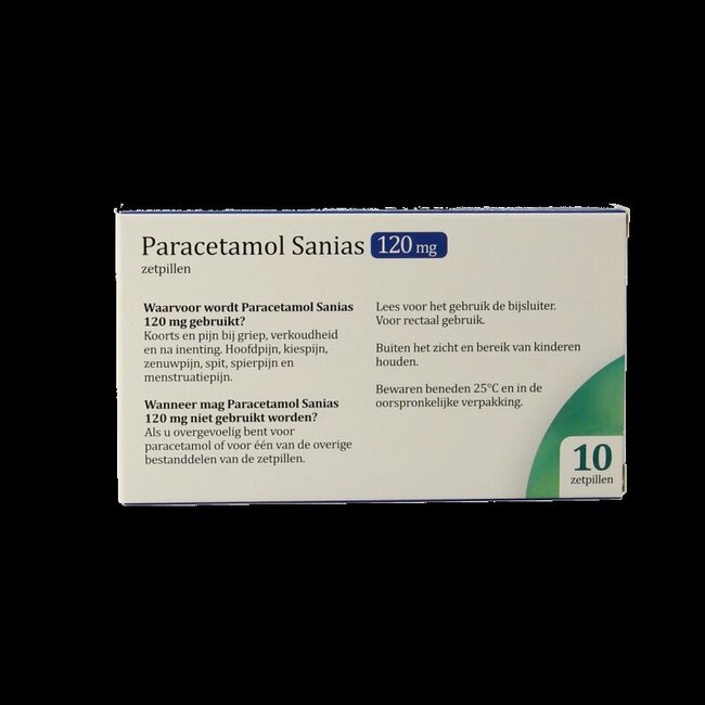 Paracetamol 120mg 10 Zetpillen