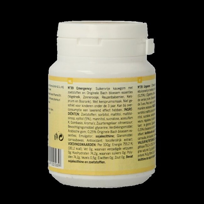 Gommes à mâcher Fleurs de Bach n° 39 sérénité et relaxation 40 pièces