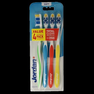 Jordan Tandenborstel totalclean soft 4 Stuks