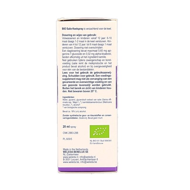 Salie keelspray bio 20 Milliliter