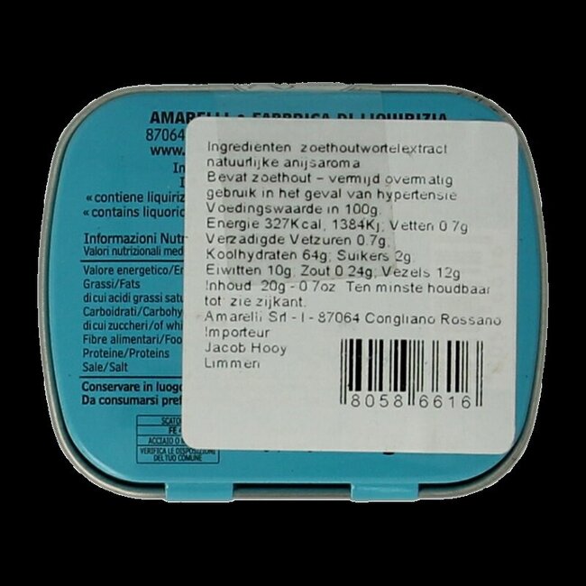 Laurierdrop blikje anijs Chicchi 20 Gram