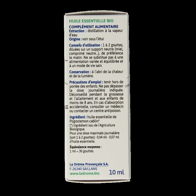 Huile essentielle de Patchouli bio 10 ml