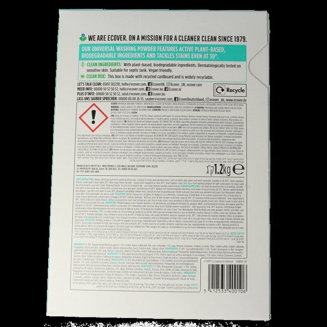 Lessive en poudre blanc/universel 1200 g