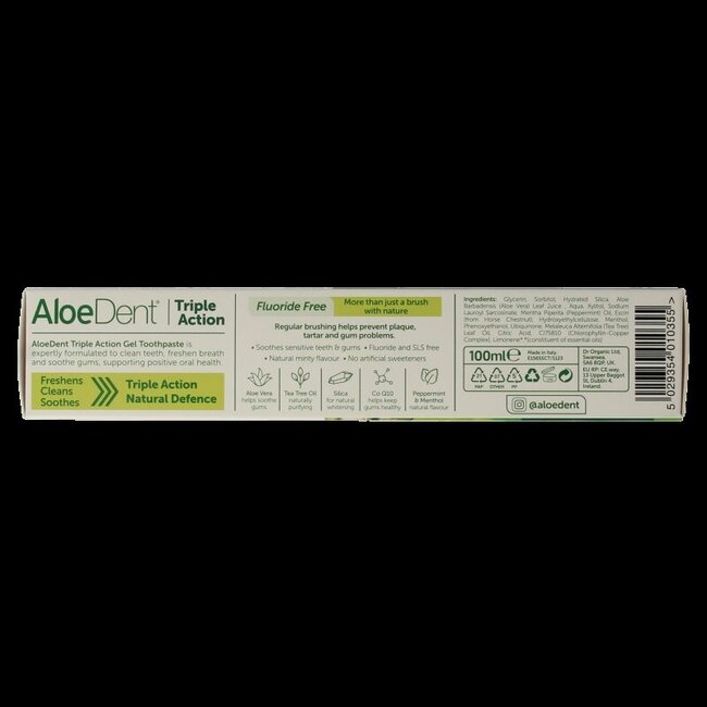 Aloe dent aloe vera tandpasta triple action 100 Milliliter