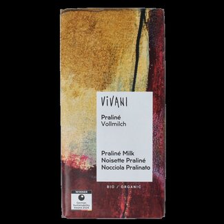 Vivani Chocolat au lait praliné nougat bio 100 g