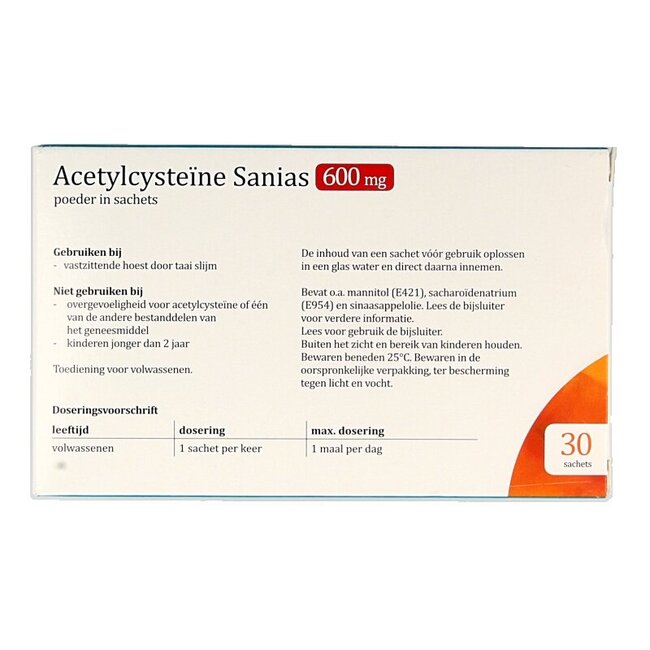 Acétylcystéine 600 mg sachets 3 g 30 sachets