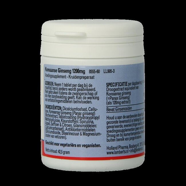 Ginseng Coréen 1200 mg 60 Comprimés