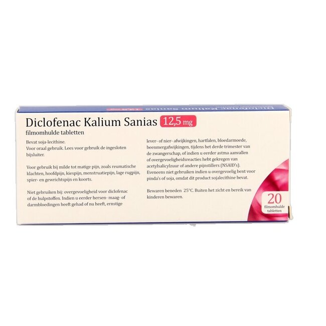 Diclofénac potassium 12.5mg 20 Comprimés