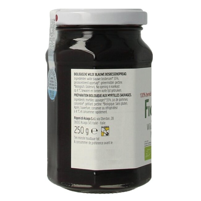 Blauwe bosbesjam bio 250 Gram