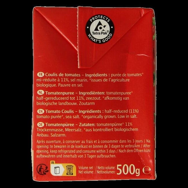 Purée de tomates bio 500 g