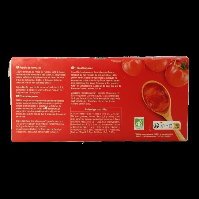 Purée de tomates passata bio 200 grammes, lot de 3