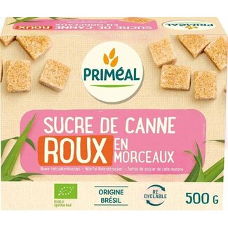 Primeal Sucre de canne roux en morceaux 500 g