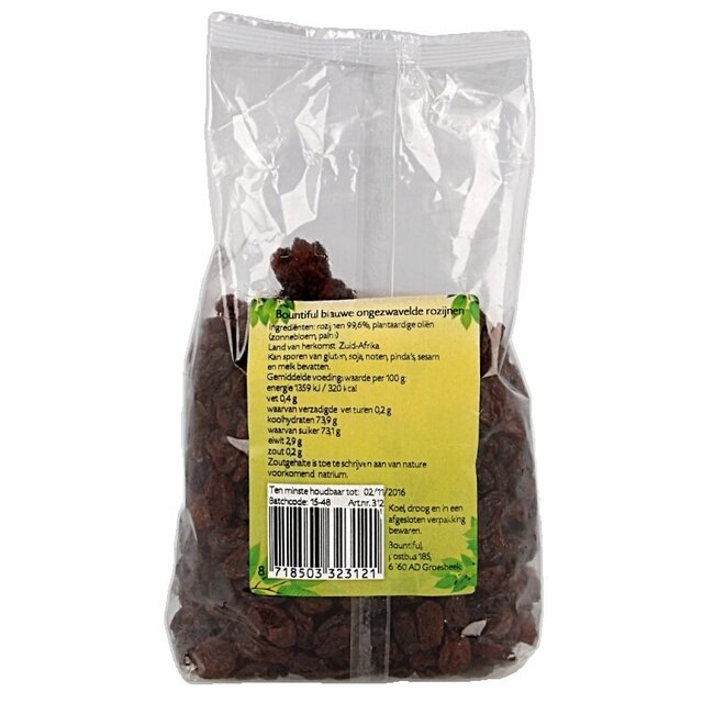 Raisins secs bleus non sulfurés 500 grammes