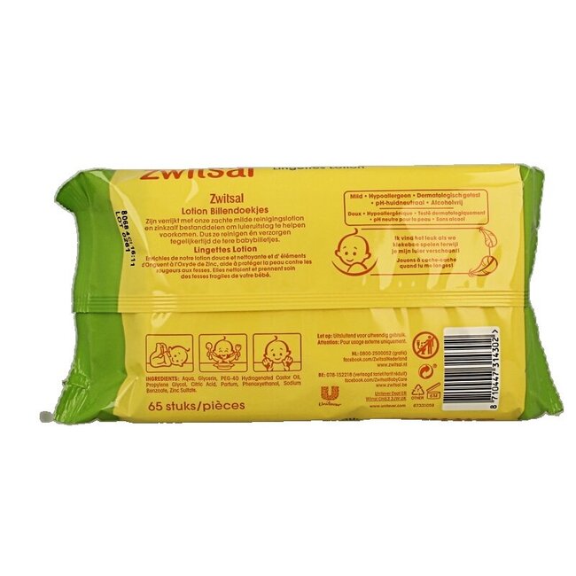 Lingettes bébé à la lotion - 65 pièces