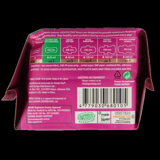 Protège-slips absorbants 20 pièces