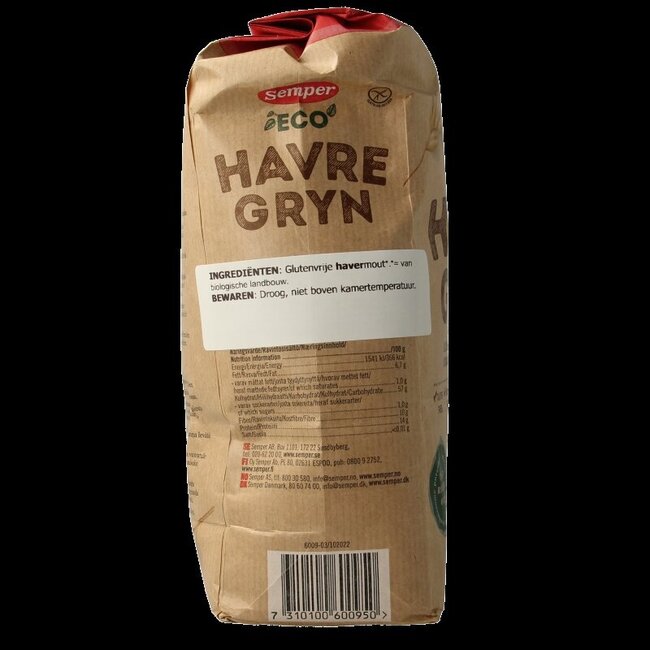 Havermout vlokken glutenvrij bio 1 Kilogram