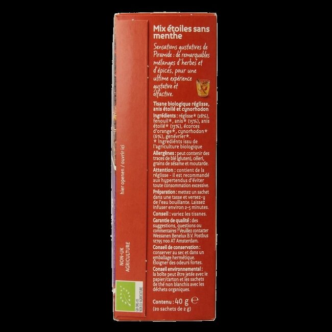 Mélange d'étoiles sans menthe bio 20 sachets