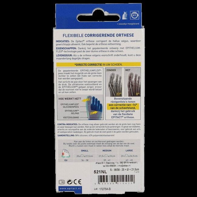 Orthèse corrective hallux valgus taille 36/38 1 pièce