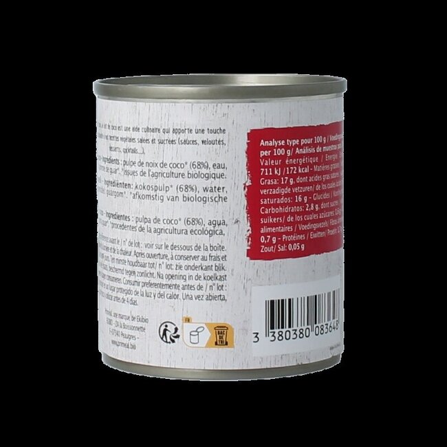 Lait de coco bio 225 millilitres