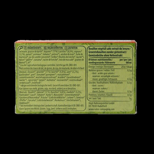 Groentebouillon zonder gist bio 8 Stuks