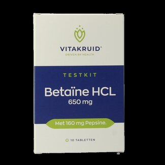 Vitakruid Betaine HCL 650mg & pepsine 160mg testkit 10 Tabletten