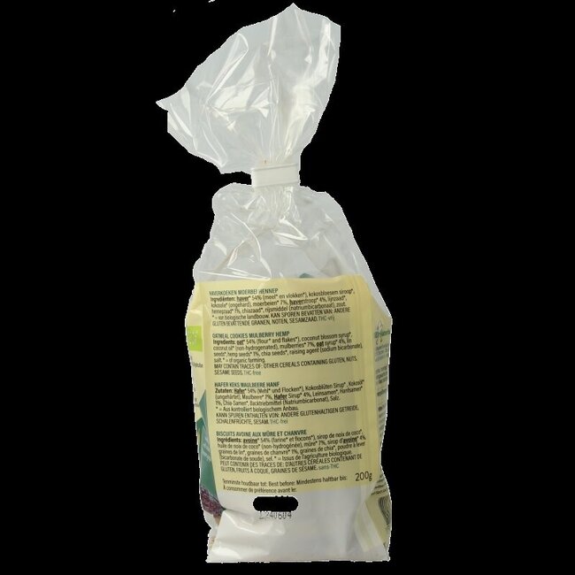 Haverkoekjes met moerbei en hennep bio 200 Gram