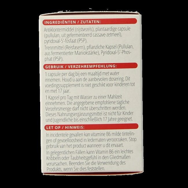 Vitamine B6 20 mg 100 Capsules