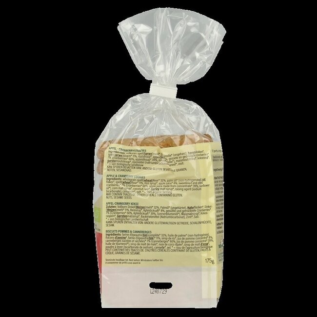 Appel cranberry staafjes bio 175 Gram