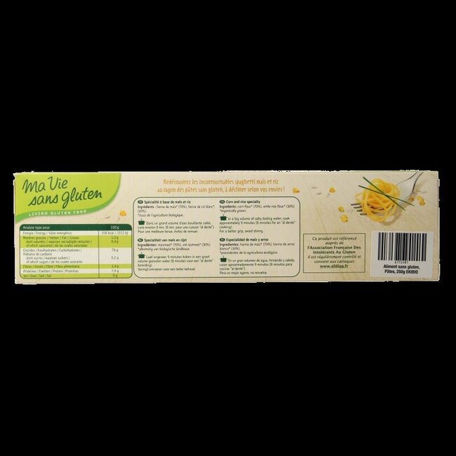Spaghetti van mais & rijst glutenvrij bio 400 Gram