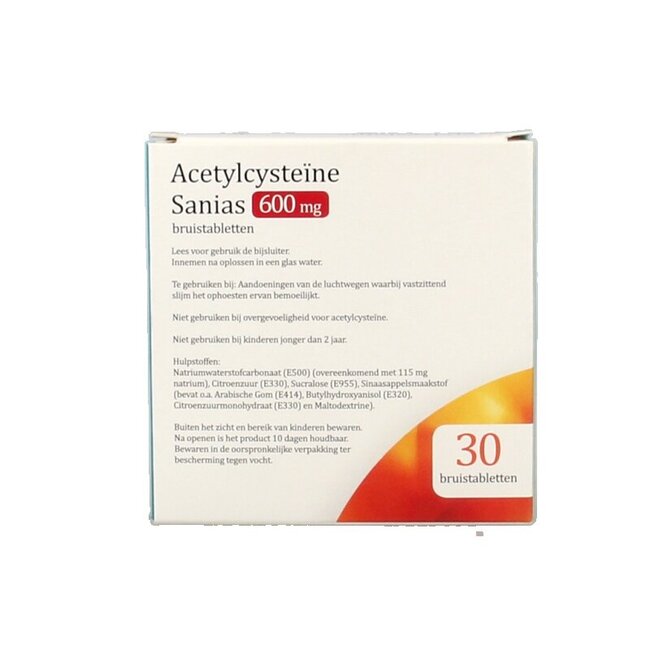 Acetylcysteine 600mg 30 Bruistabletten
