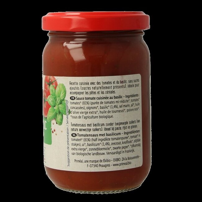 Pastasaus tomaten basilicum bio 200 Gram