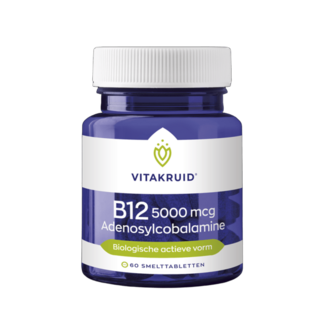 Vitakruid B12 5000 mcg Actief Adenosylcobalamine 60 Smelttabletten