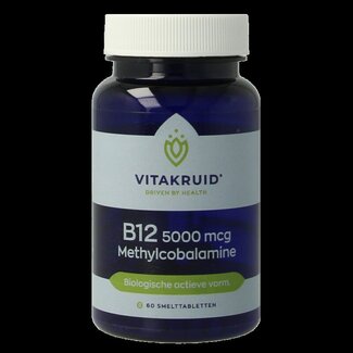 Vitakruid B12 5000 mcg Méthylcobalamine Active 60 Comprimés Fondants