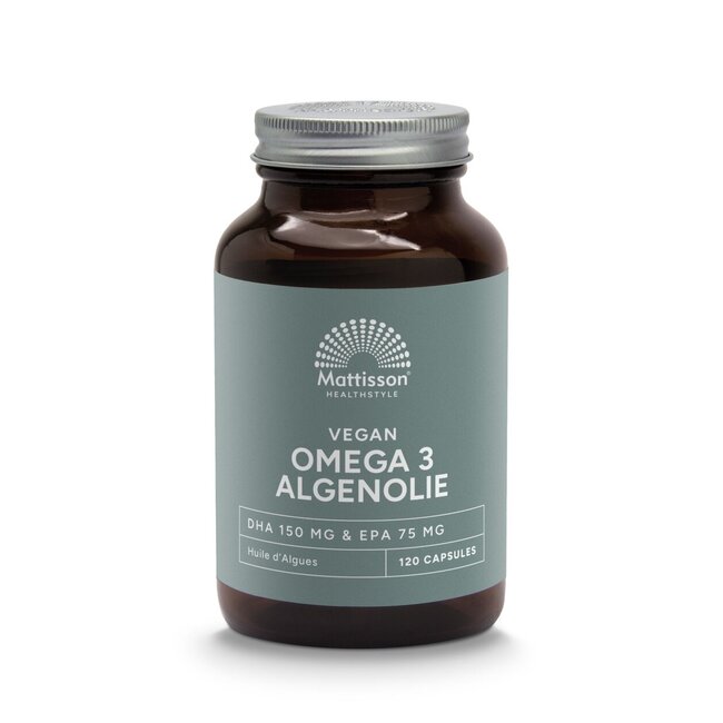 Vegan omega 3 algenolie DHA 150mg EPA 75mg 120 Vegetarische capsules