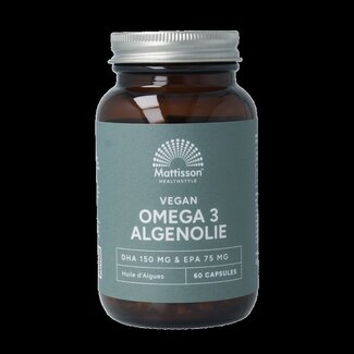 Mattisson Oméga 3 végan huile d'algues DHA 150 mg EPA 75 mg 60 capsules végétales