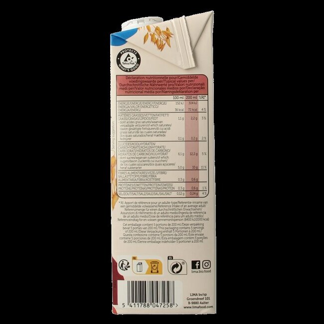 Oat drink glutenvrij bio 1 Liter