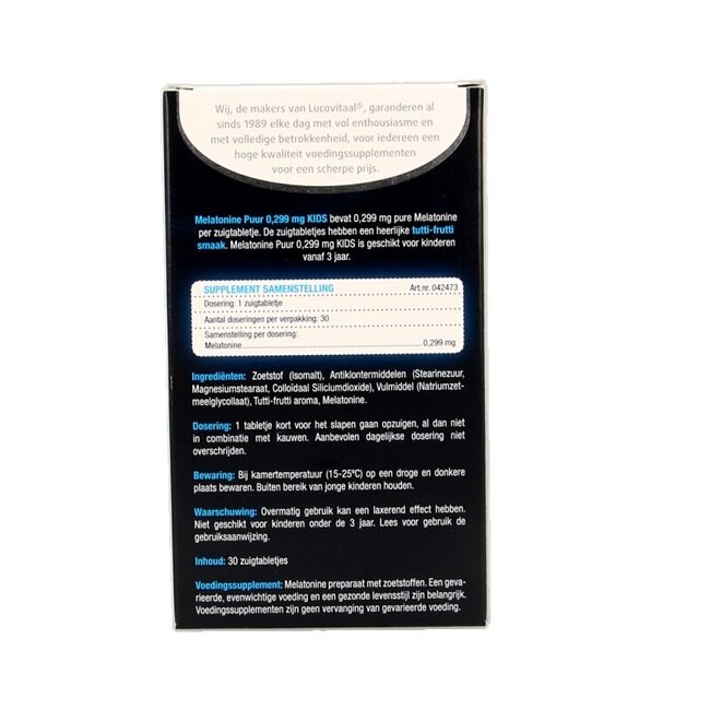 Mélatonine kids pure 0,299 mg 30 comprimés