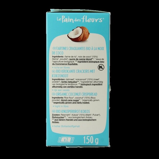 Tartines craquantes bio à la noix de coco 150 g